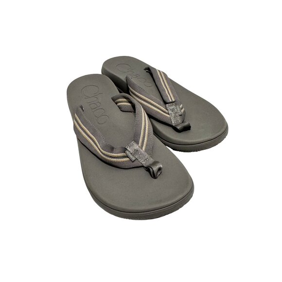 Chaco Chillos Sadie Gray Flip Flops Sandals Thong Mens Size 9 - Picture 3 of 6